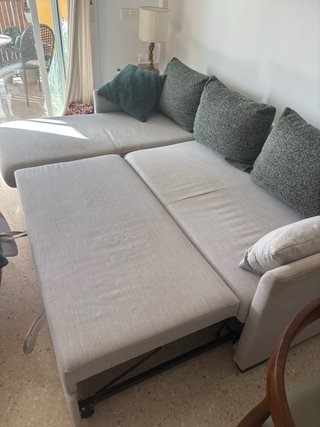 Sofá Cama Chaise Longue con Baúl en Zalea -pizarra
