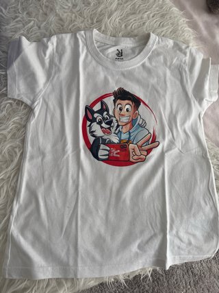 Camiseta ARTA Blanca Dibujo Niño y Perro