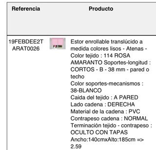 Estor enrollable rosa