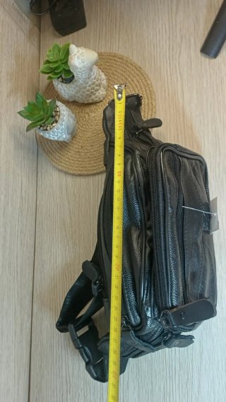 Riñonera Cuero Auténtico Vintage Negra