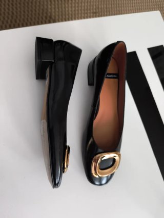Zapatos Ángel Alarcón Negros Hebilla Dorada