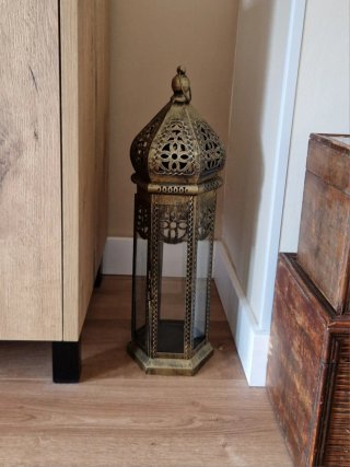 Farol decorativo dorado