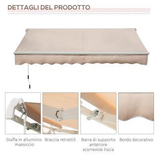 Tenda da Sole per Esterno a Bracci Avvolgibile con