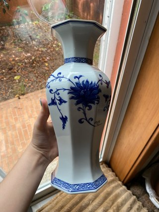 Jarra Vista Alegre Lazuli Azul e Branco
