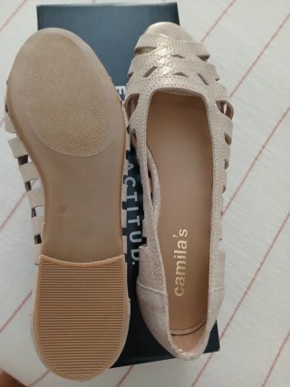 Zapatos Camila's Beige/Dorado Talla 38