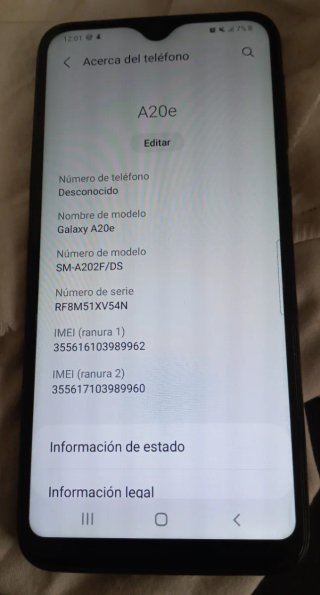 Samsung Galaxy A20e Negro sin cable