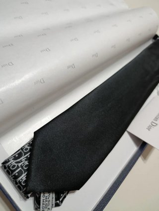 Corbata Cristian Dior Negra y Plateada