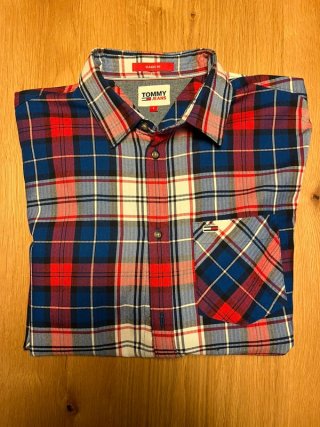 Camisa Tommy Jeans Cuadros Azul Rojo Talla L