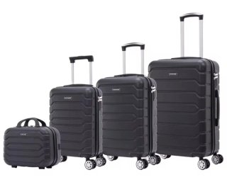 Set 4 Maletas Rígidas Negras con Ruedas