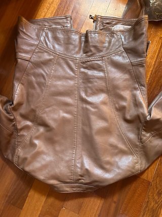 Chaqueta de cuero Massimo Dutti marrón