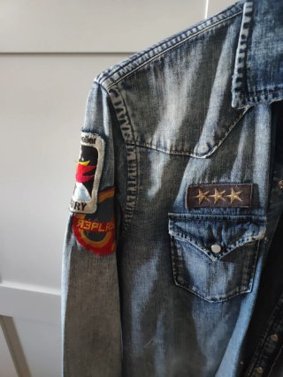 Camisa Replay Denim con Parches