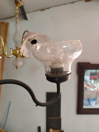 Lámpara de techo vintage de cristal y metal