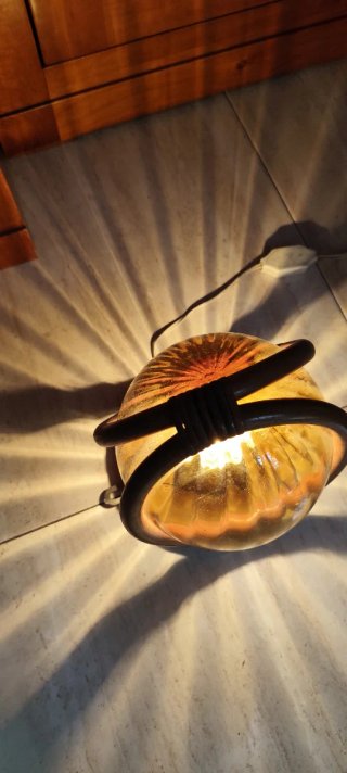 Lámpara Vintage Vidrio Dorado