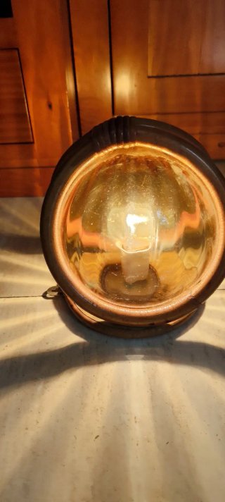 Lámpara Vintage Vidrio Dorado
