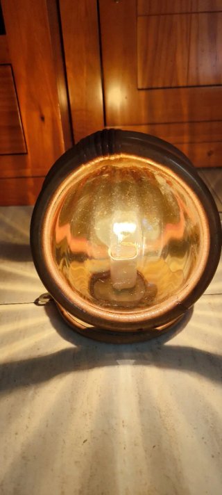 Lámpara Vintage Vidrio Dorado