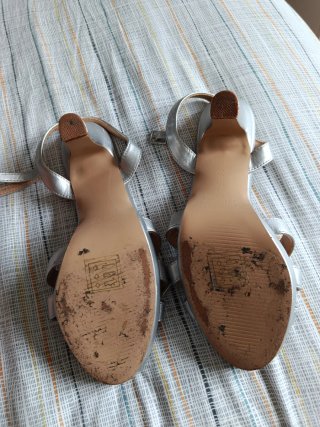 Sandalias tacón plata
