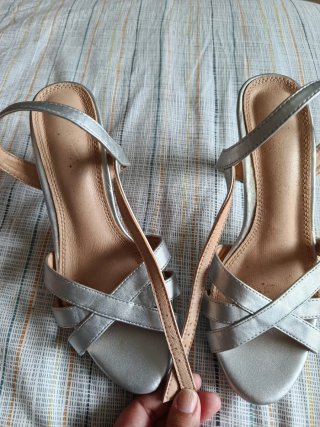 Sandalias tacón plata