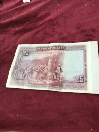 Billetes facsímiles 1 y 25 pesetas