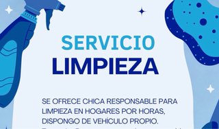 Se ofrece chica para trabajos de limpieza