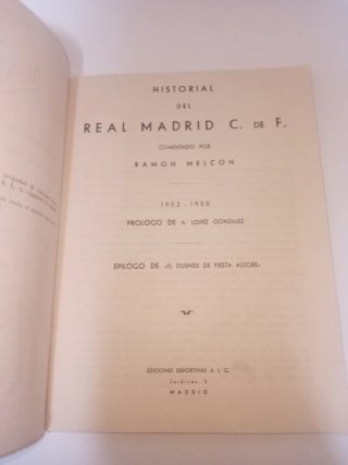 Libro Antiguo Real Madrid 1902-1950