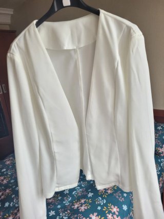 Chaqueta blazer blanca mujer entallada