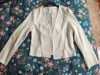 Chaqueta blazer blanca mujer entallada