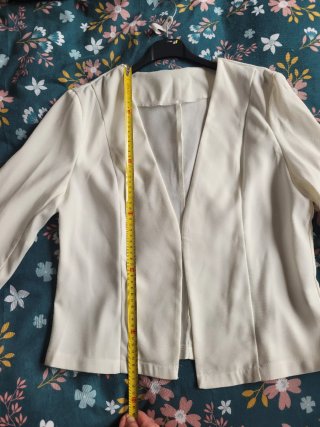 Chaqueta blazer blanca mujer entallada