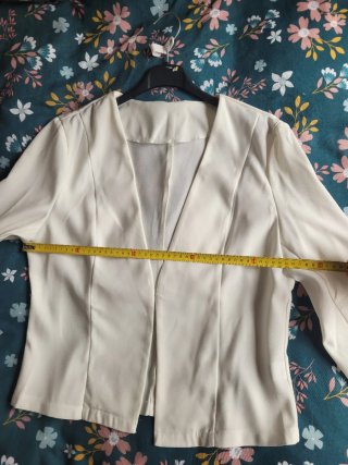 Chaqueta blazer blanca mujer entallada