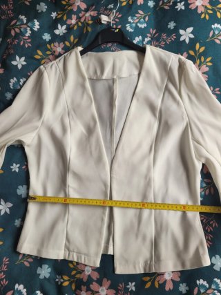 Chaqueta blazer blanca mujer entallada