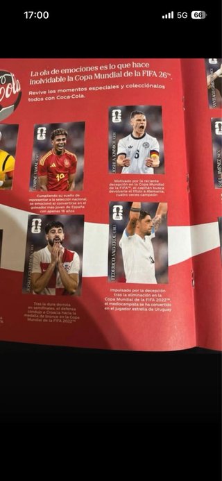 Cromos de la coca cola mundial 2026
