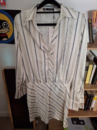 Vestido camisero Zara rayas M