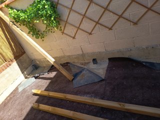 Postes madera maciza marrón para pérgola