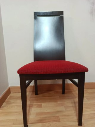 Lote 3 Sillas Madera Tapizado Rojo