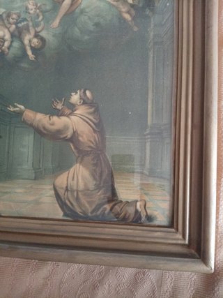 Cuadro de litografía antigua religioso sin firmar