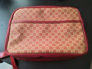 Bandolera mediana retro beige y roja