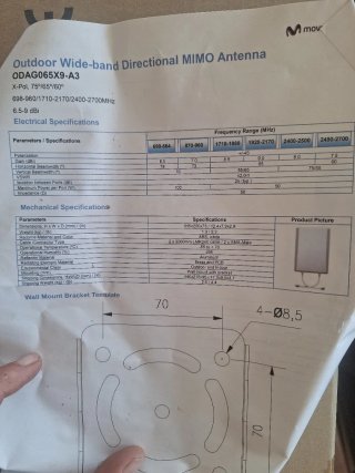 Antena Mov 4G MIMO Exterior ODAG065X9-A3