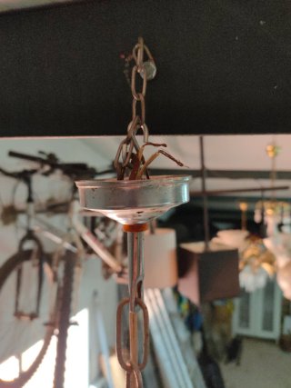 Lámpara colgante de cristal y metal