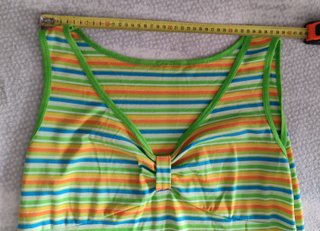 Vestido playero tipo Tank, Rayas Multicolor