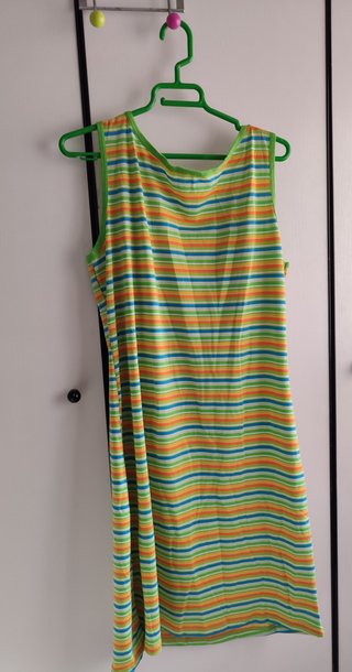 Vestido playero tipo Tank, Rayas Multicolor