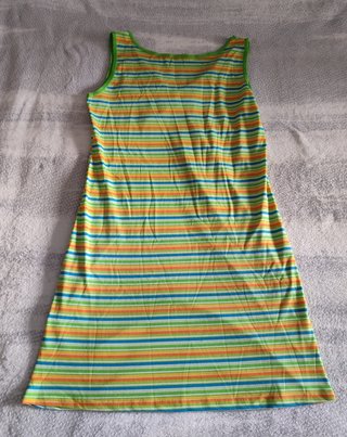 Vestido playero tipo Tank, Rayas Multicolor