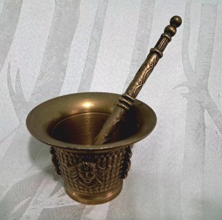 Conjunto Mortero y Almirez Bronce