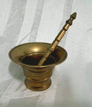 Conjunto Mortero y Almirez Bronce