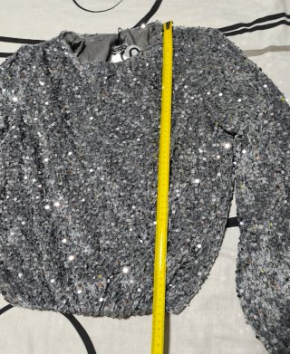 Top de Lentejuelas Plateadas - nuevo talla S