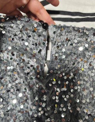Top de Lentejuelas Plateadas - nuevo talla S