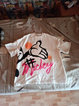 Camiseta Mickey Mouse Blanca y Rosa