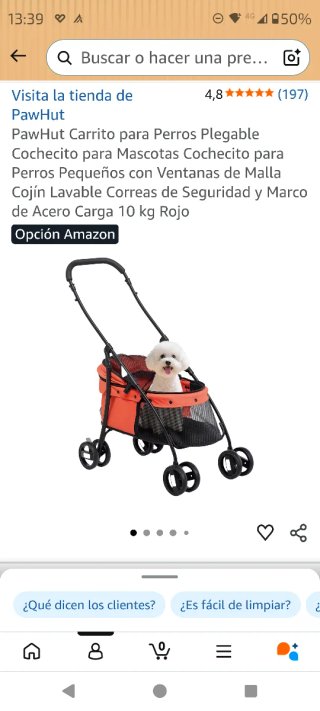 Carrito para perro pequeño Pawhut