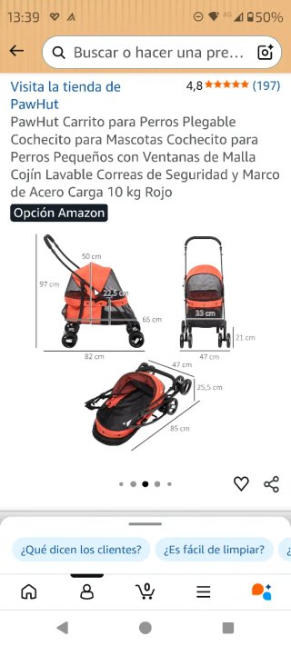 Carrito para perro pequeño Pawhut