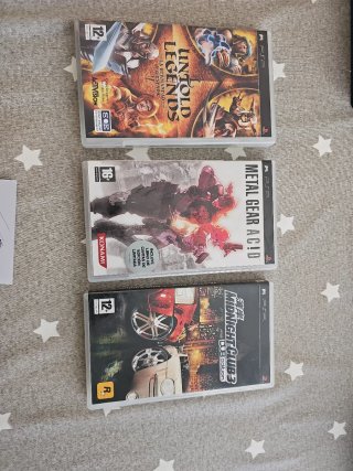 Psp.Untold legends, metal gear acid, midnightclub3