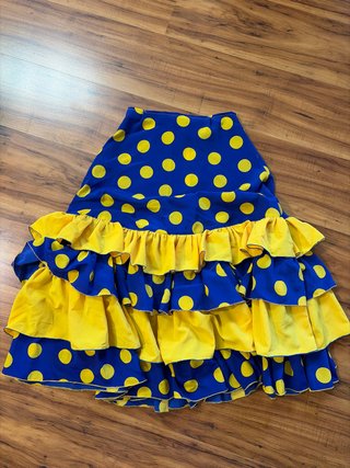 Falda flamenca niña lunares azul y amarillo