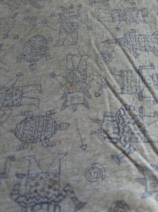 Polo Vintage 90s Estampado Tribal Beige